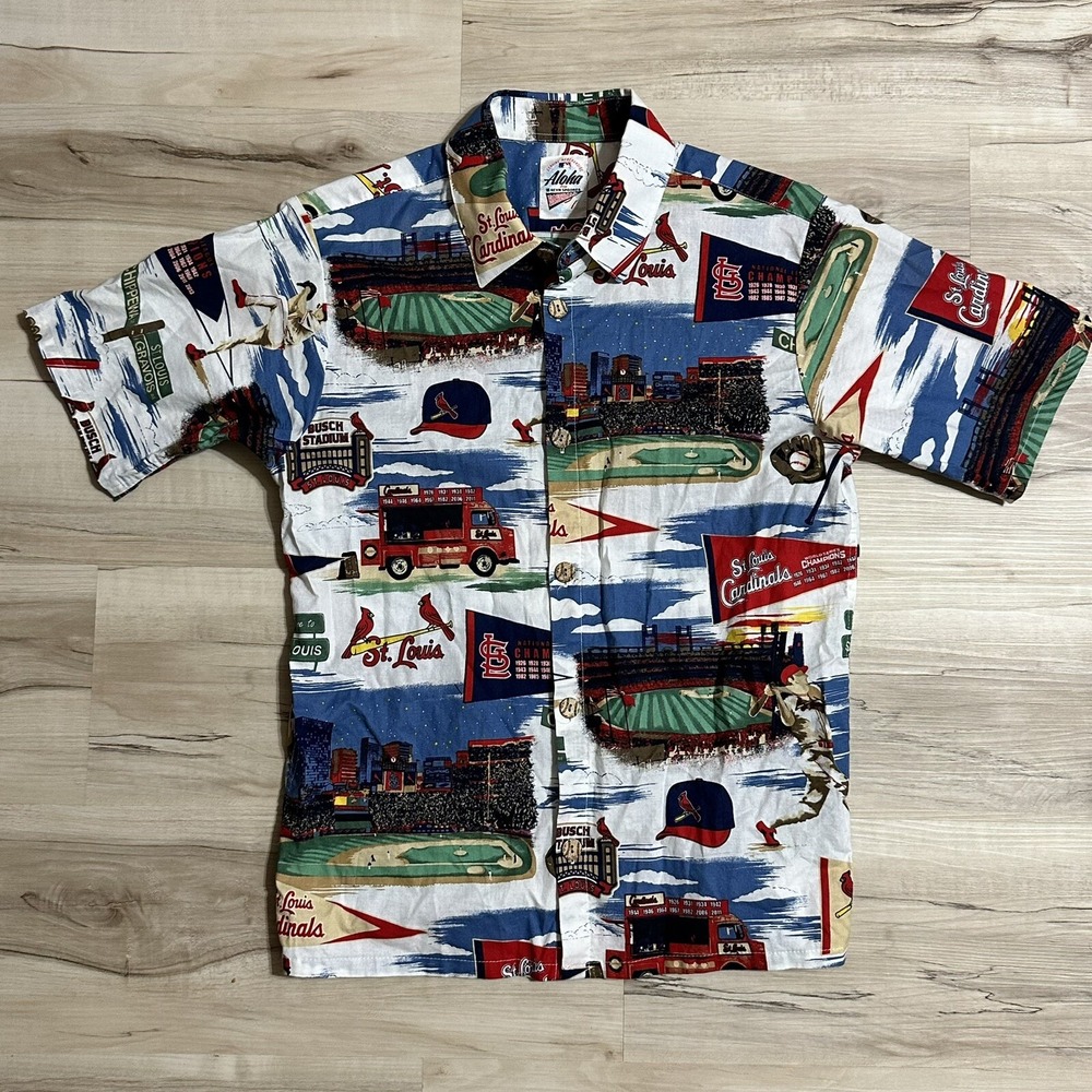 Reyn Spooner MLB St Louis Cardinals aloha Hawaiian Button down shirt Youth Sz XL